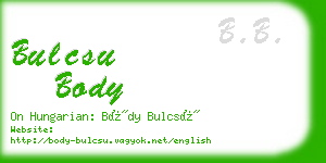 bulcsu body business card