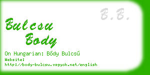 bulcsu body business card